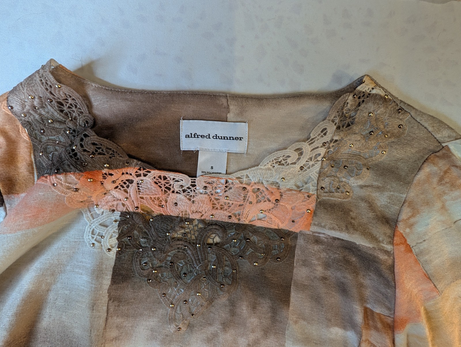 Alfred Dunner, Orange Patchwork Blouse, Size: Sma… - image 2