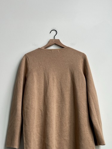 J. Crew Juliette Collarless Sweater Blazer Heather Khaki Wool Longline Pockets M - Picture 13 of 14