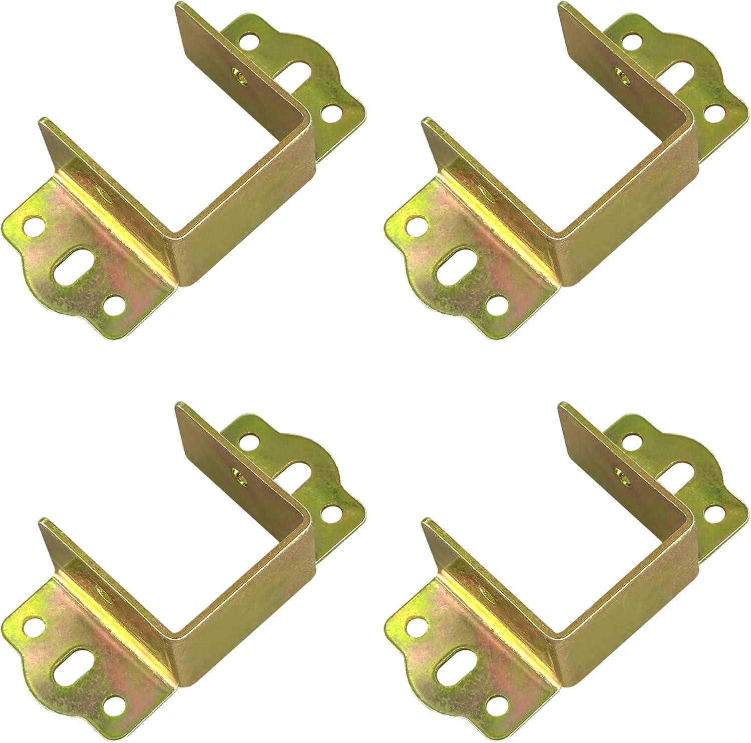 4 PCS Heavy Duty Bed Rail Metal Brackets Support Hinges