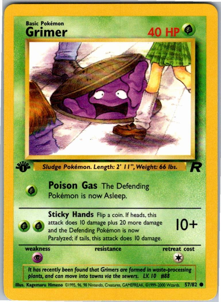 Grimer Common Team Rocket 57/82 NM 1st Edition