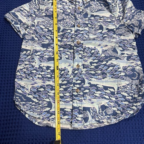 Vineyard Vines Shark Print Short Sleeve Button Down Shirt Boys XS 4/5 - Picture 9 of 9