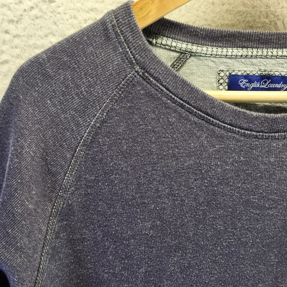 Suéter de lavandería inglés para mujer XL azul raglán manga larga suéter Foto 2 de 4
