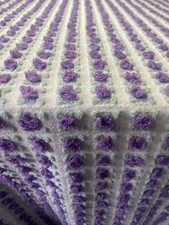 Rare Purple Vintage Morgan Jones Chenille Rosebud Bedspread Fabric 18x24 Exc. Rare Purple Vintage Morgan Jones Chenille Rosebud Bedspread Fabric 18x24 Exc.
