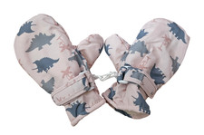 Toddler Nylon  Insulated Pink w/ Dinosaurs Mittens - New w/o Tags