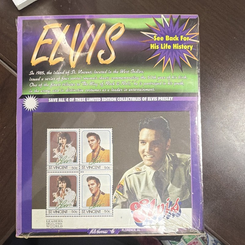 Elvis Presley 1985 St Vincent & the Grenadines 50c Souvenir Sheet LOTW