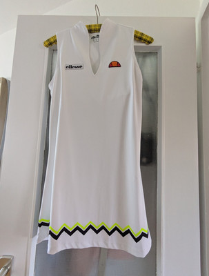 ellesse Damen Tennis-Kleid weiß EU 40 US 8 UK 12 ärmellos Muster