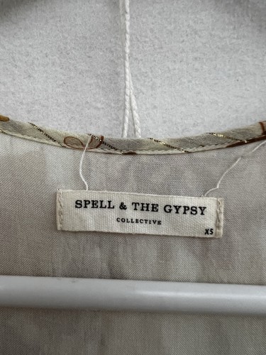 /🎈SPELL AND THE GYPSY gold Floral Midi Dress Boho Shift Xs 8 - Bild 2 von 6