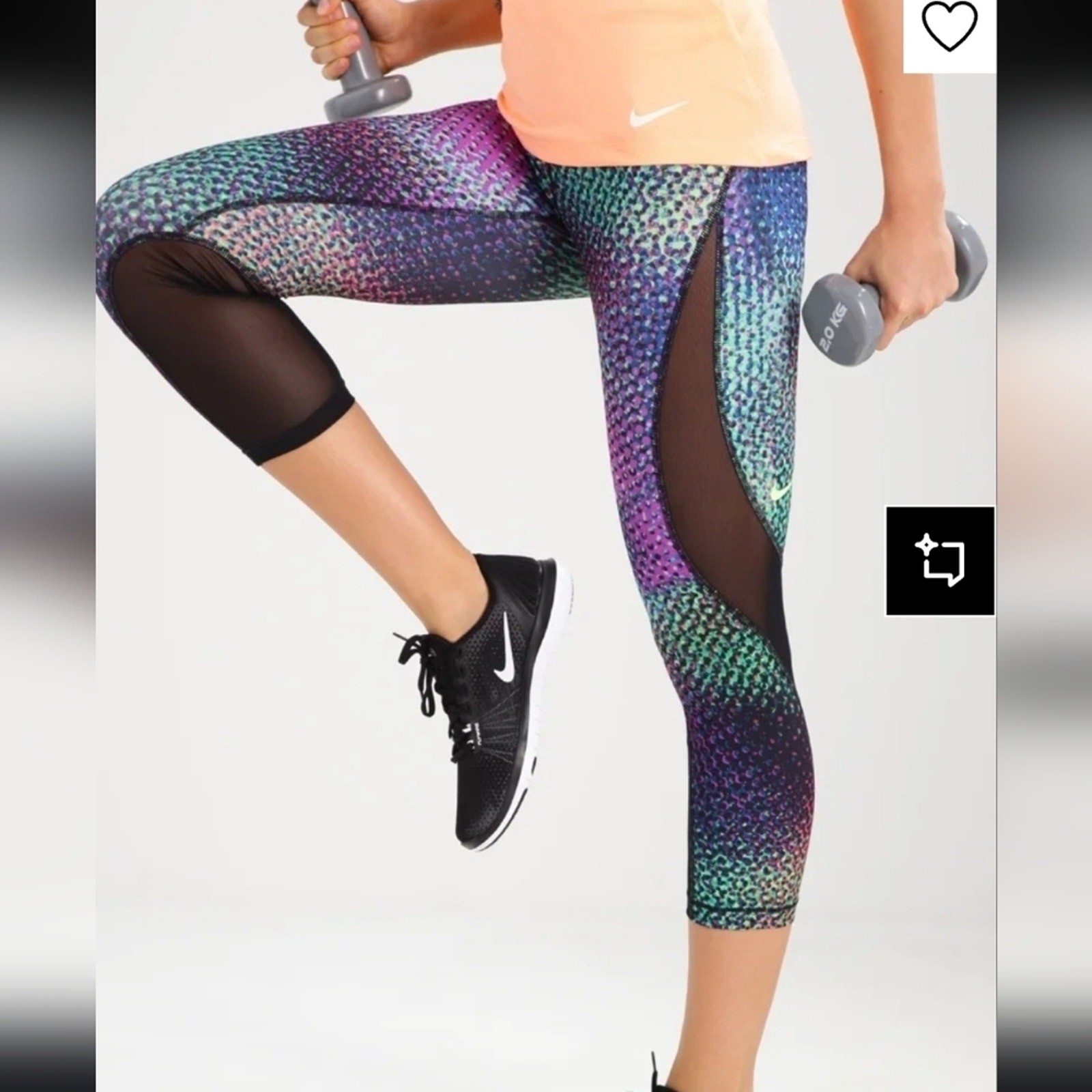 Nike Pro Hypercool Performance  Colorful Print Le… - image 1