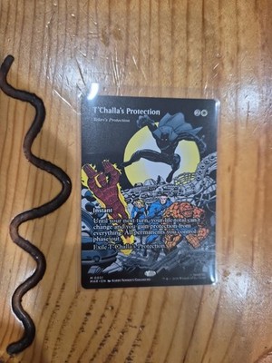 MTG Marvel Super Heroes T'CHALLA'S PROTECTION Borderless Mythic 0051 NM In Hand 