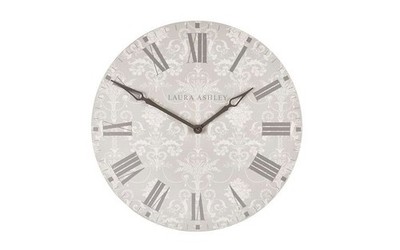 Neu Laura Ashley Josette taubengrau Holz runde Wanduhr 38 cm zeitlos