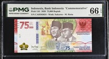 Indonesia 75000 Rupiah 2020 75th Commemorative P 161 Gem UNC PMG 66 EPQ