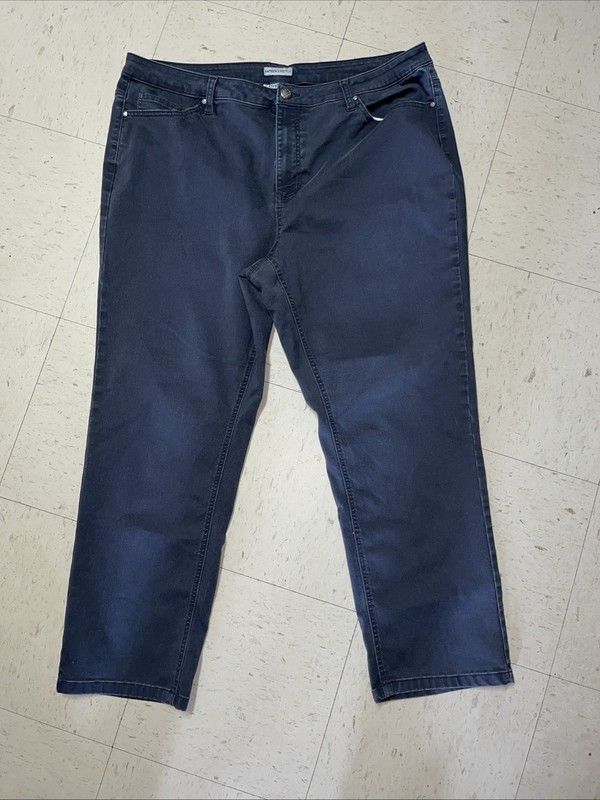 Catherines Ladies Sateen Stretch Gray Pants Size 22W