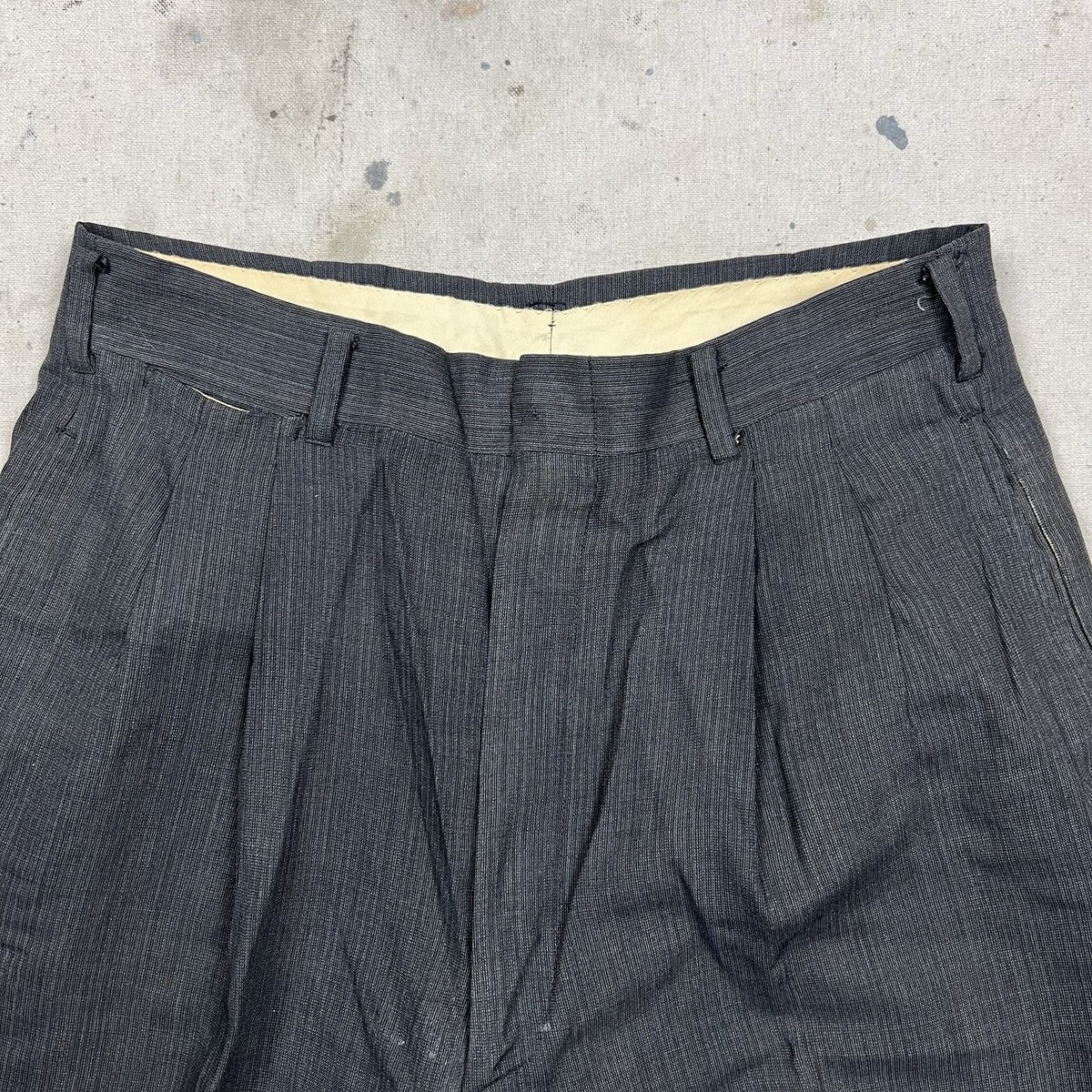 Vintage 50s Hubbard Gabardine Rayon Pleated Pants Trousers Mens