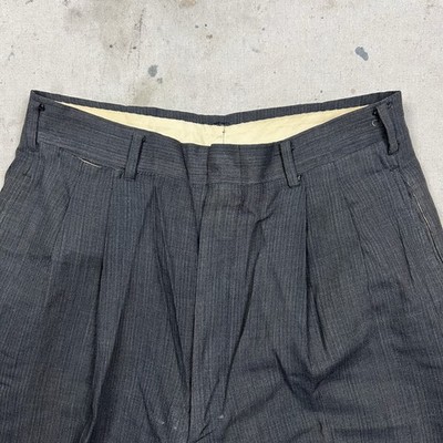 Vintage 50s Hubbard Gabardine Rayon Pleated Pants Trousers Mens