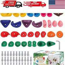 32 Multi-Size Climbing Holds for Kids  Adults - Indoor/Outdoor Rock Wall Set