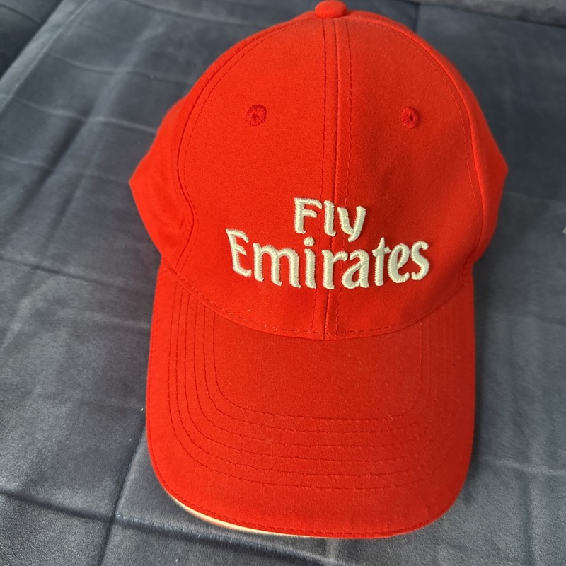 Fly Emirates Hat Cap Strap Back Red Soccer One Size Adjustable