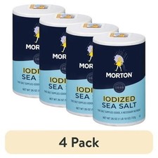 Fine Sea Salt, Iodized All-Purpose Sea Salt, 4 Pack of 26 oz