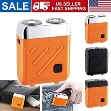 Portable Electric Shaver 360° Rotation Dual Head Waterproof Rechargeable Razor