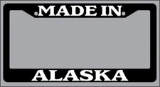 Black License Plate Frame Made in Alaska Auto Accessory 1043