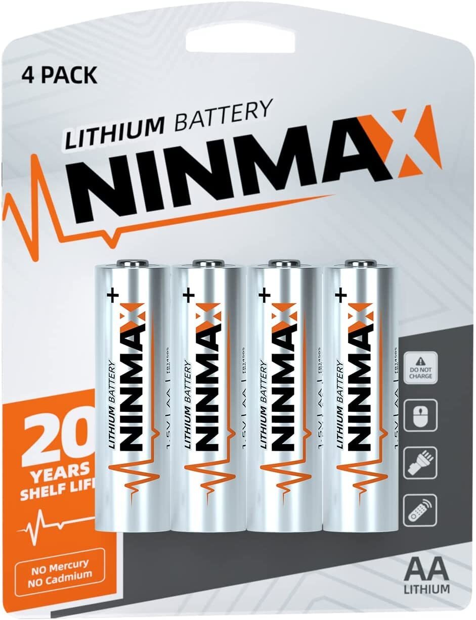 Lithium AA Batteries 3500mAh, 4 Pack 1.5V Longest Lasting Double A Battery fo...-image
