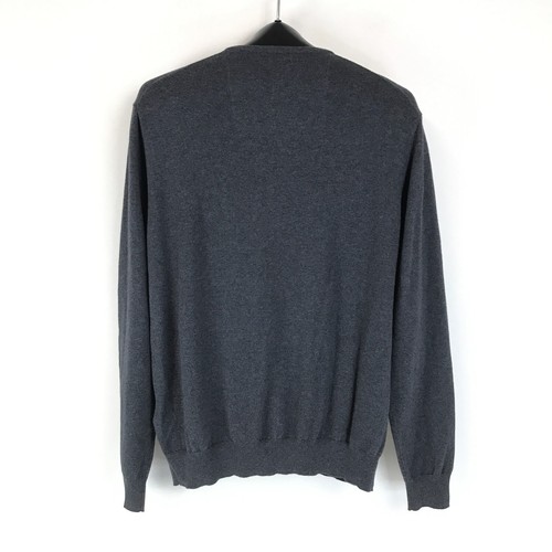 Suéter Hickey Freeman Para Hombre Gris Medio Pullover Algodón Cachemira Informal Tejido - Imagen 6 de 10
