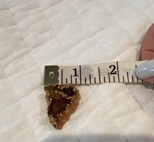 Piccolo Ciondolo Oro Elettrolato Marrone Citrino - Foto 4 di 4
