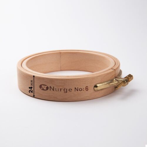 Nurge Wooden Hoops With A Screw, Rim Height 24mm, Diameter 250mm Hand Embroidery - Picture 2 of 3