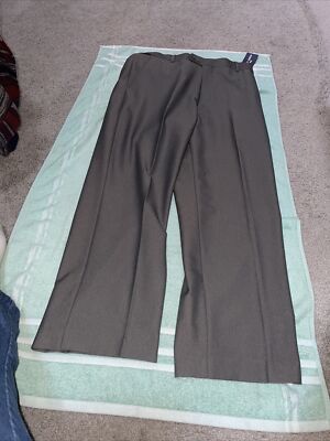 Arrow Heather Gray Microfiber Wrinkle Free Flat Front Pants Size 36 X 29 NWT