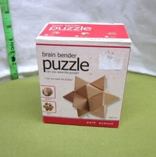 BRAIN BENDER puzzle in box Park Avenue brain-teaser 2010 wooden Star handheld 