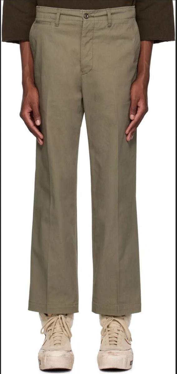 VISVIM Men's Field Cotton Twill Chino Pants Grey Green Size 3