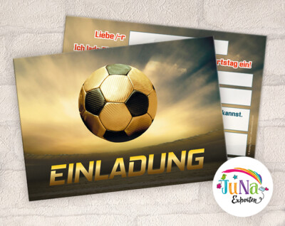 12 Einladungskarten Einladungen zum Kindergeburtstag Fussball Geburtstag FUßBALL