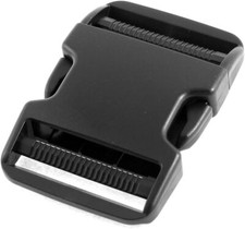 uxcell Plastic Clasp Side Release Buckle 2 Inches Webbing Strap Black