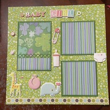 Baby Girl-12 x 12 premade scrapbook page