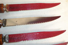 Vintage Regent Sheffield Steak Knives 5 pc Faux Stag Antler Handles + 2 darker — photo 3
