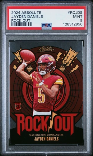 2024 PANINI ABSOLUTE ROCK OUT #ROJDS JAYDEN DANIELS ROOKIE RC PSA 9