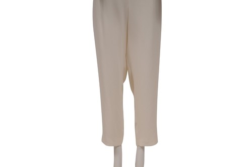 Max Mara Womens Round Neck Tie Baack Jumpsuit US 12 IT 46 Cream Acetate - Picture 5 of 18