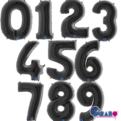 40'' 101cm SCHWARZ GRABO FOLIE HELIUM ZAHLEN BALLON UNAUFGEBLASEN PARTY GEBURTSTAG KINDER