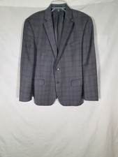 JOHN VARVATOS STAR USA PLAID CHARCOAL GRAY SPORT COAT BLAZER SUIT JACKET MENS 42
