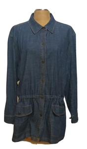 DENIM & Co Women's 3X Denim Jacket Coat - Unlined - Button Up Waist Pull ~fs | eBay