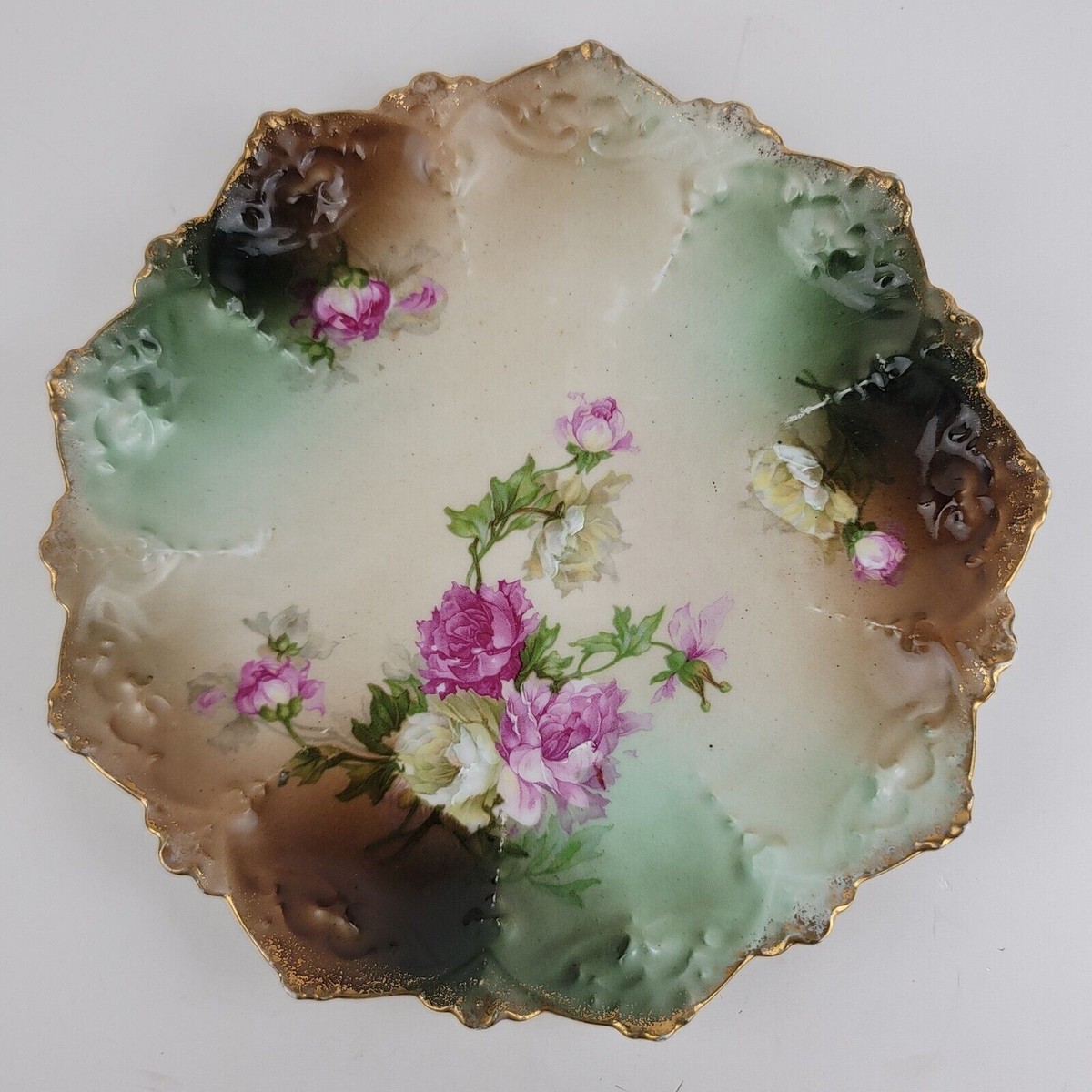 Vintage MZ AUSTRIA MORITZ ZDEKAUER Roses 8