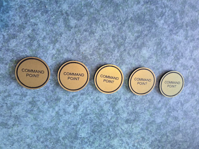 Set of 5 Gold / Black Command Tokens for Warhammer / Age of Sigmar