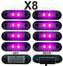 8 x 12V/24V FLUSH FIT PURPLE FRONT LED MARKER LAMPS / LIGHTS TRUCK VAN KELSA BAR