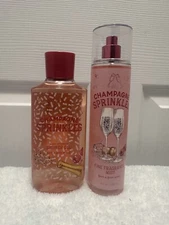 Set Of 2 Bath And Body Works Champagne Sprinkles Mist And Shower Gel