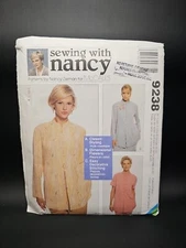 McCalls Sewing With Nancy Pattern 9238 Loose Fitting Top Sz 8-22 Vintage 1998