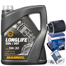 BOSCH ÖLFILTER F026407181+MANNOL 5W30 für VW TOURAN 1T1 2 POLO 6R GOLF 5 6