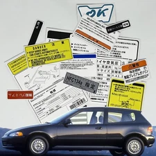 Honda Civic Si EG5 EG EX 1991 1995 Restoration Warning Caution Underbonnet Engin