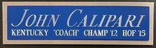 JOHN CALIPARI KENTUCKY NAMEPLATE AUTOGRAPHED Signed BASKETBALL-JERSEY-PHOTO-BOOK