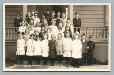 ''2nd & 3rd Grade'' Cute Elementary School Photo RPPC ''Seely'' Student Class 1915