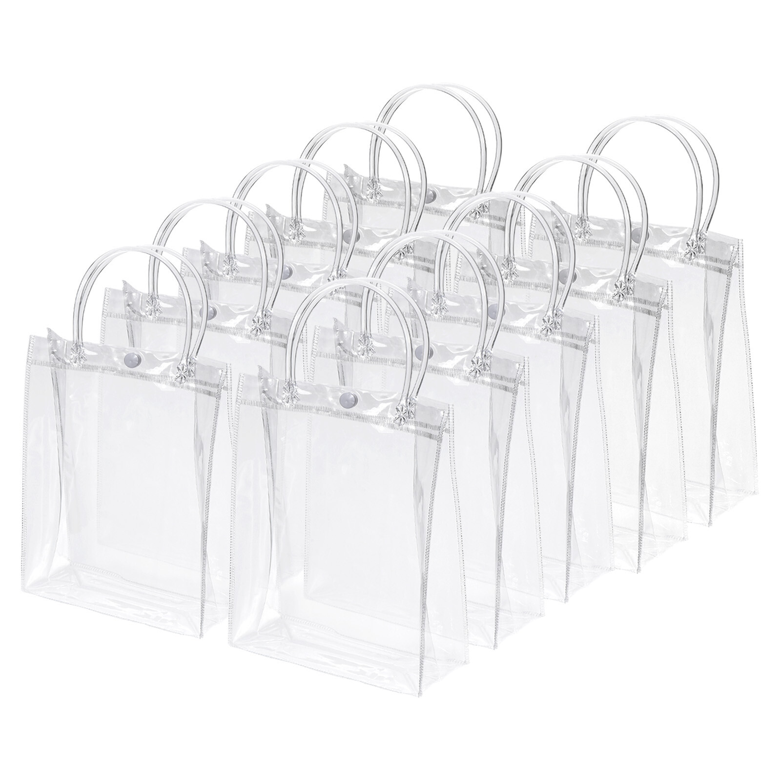 10Pcs Clear PVC Gift Bags, 13.4