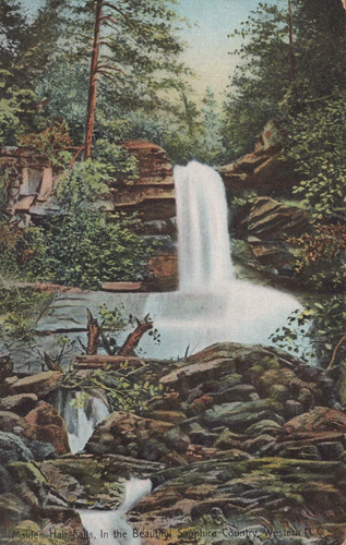 Maiden Hair Falls Beautiful Saphire Country Western NC Divided Back Post Card - Picture 2 of 3